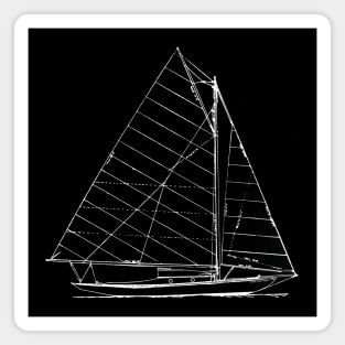 Sailboat Nautical Design Sketch - Sailing Magnet